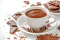 Hot Chocolate with Melting Chocolate Pieces Royalty Free Stock Photo