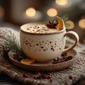 hot chocolate milk drink winter background