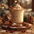 hot chocolate milk drink winter background