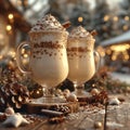 hot chocolate milk drink winter background