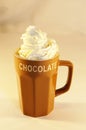 Hot chocolate milk whip cream Royalty Free Stock Photo