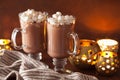 Hot chocolate with mini marshmallows cinnamon winter drink Royalty Free Stock Photo