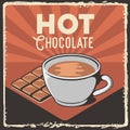 Hot Chocolate Mug Rustic Classic Retro Vintage Signage Poster