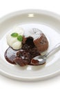 Hot Chocolate Pudding , Fondant au chocolat Royalty Free Stock Photo