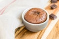 Hot chocolate pudding with fondant centre Royalty Free Stock Photo