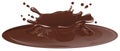 Hot chocolate puddle. Brown chocolate splash
