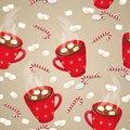 Hot chocolate seamless pattern Royalty Free Stock Photo