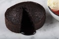 Hot Chocolate Souffle Lava Cake with Ice Cream,  TR: Sicak Cikolatali Sufle Dondurmali Royalty Free Stock Photo