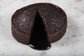 Hot Chocolate Souffle Lava Cake with Ice Cream,  TR: Sicak Cikolatali Sufle Dondurmali Royalty Free Stock Photo