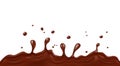 Hot chocolate splash on white background photo realistic vector Royalty Free Stock Photo