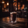 Hot Chocolate On Stone In Rustic Pub. Generative AI