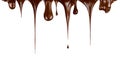 Hot chocolate streams dripping isolated