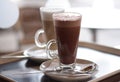 Hot chocolate in a tall class Royalty Free Stock Photo
