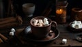 Hot chocolate warms table, hearts, and souls generated by AI