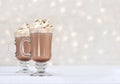 Hot chocolate - winter background Royalty Free Stock Photo