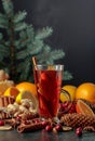 Hot Christmas drink with spices