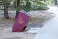 Hot coal disposal bin in a shaded day use area at lake tahoe