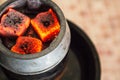 Hot coal for hookah Royalty Free Stock Photo
