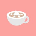 Hot cocoa in cup vector graphic illustration