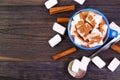 Hot cocoa drink with marshmallows