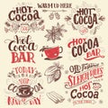 Hot cocoa hand lettering signboards set