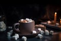 Hot cocoa marshmallow drink. Generate Ai