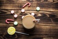 Hot cocoa mint candy holiday Royalty Free Stock Photo