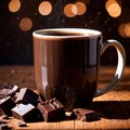 Hot cocoa Mug with chunks of chocolate