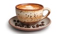 Hot coffee cappuccino in ceramic cup