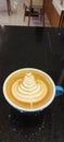 Hot coffee capucinno latte art Royalty Free Stock Photo