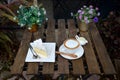 Hot Coffee and Coconut Cake Royalty Free Stock Photo