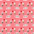 Hot coffee and cold coffee seamless pattern