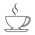 Hot coffee cup beverage isolated linear style icon Royalty Free Stock Photo