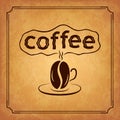 Hot coffee cup, hot drink or cafeteria icon Royalty Free Stock Photo