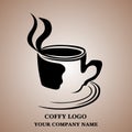 Hot coffee cup logo design abstract. vector illustration. Royalty Free Stock Photo