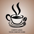 Hot coffee cup logo design abstract. vector illustration. Royalty Free Stock Photo