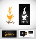 Hot coffee cup logo design Royalty Free Stock Photo