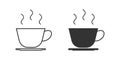 Hot coffee cup sauser icon. Mug beverage symboll. Esspresso drink vector Royalty Free Stock Photo