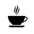 Hot coffee cup vector icon