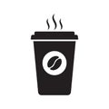 Hot coffee cup vector icon. Paper coffee cup icon. Royalty Free Stock Photo