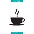 Hot Coffee Icon Vector Logo Design Template. Hot drink icon.