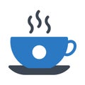 Hot coffee vector glyph color icon