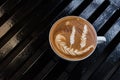 Hot coffee latte art cup Royalty Free Stock Photo