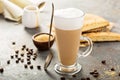 Hot coffee latte with biscotti cookies Royalty Free Stock Photo