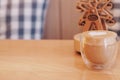 Coffee latte on the table with musicbox Royalty Free Stock Photo