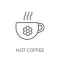 Hot Coffee linear icon. Modern outline Hot Coffee logo concept o