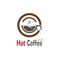 Hot coffee logo creative vector icon