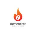 Hot coffee logo design vector template