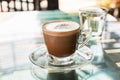 Hot coffee (mocaccino) Royalty Free Stock Photo