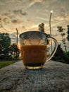 Hot coffee in the morning times Royalty Free Stock Photo